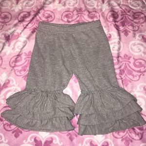Grey Ruffle Bottom Pants